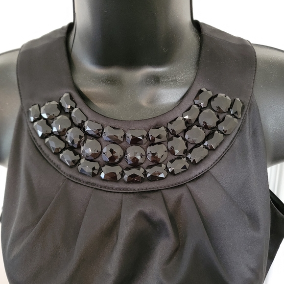 Beautiful Embellished Jeweled Black Cocktail Holiday Party Dress, Size 0 - Picture 2 of 5